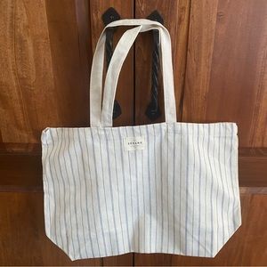 Beautiful Sézane beige with blue stripes bag!